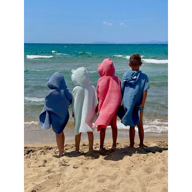 Kinder Sommerjacke mit Kapuze und hellrosa Ohren