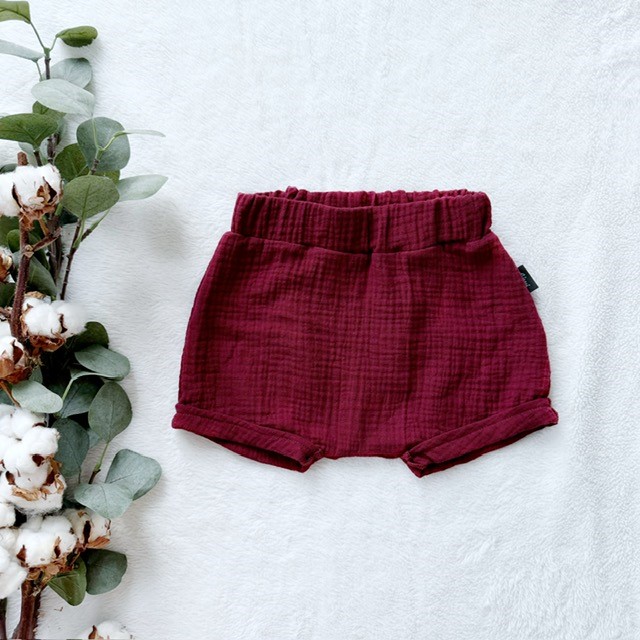 Kinder Sommer Muselino Shorts bordeaux
