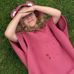 Kinder Sommerjacke mit Kapuze und Ohren in Rosa
