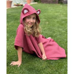 Kinder Sommerjacke mit Kapuze und Ohren in Rosa