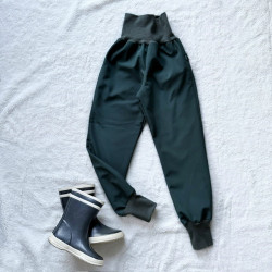 Gefütterte Kinder-Softshellhose im Army-Stil, Grün