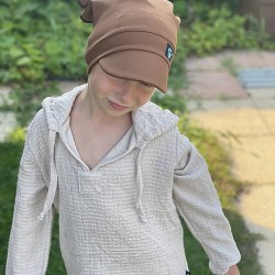 Kinder Sommerhut mit Schirm braun