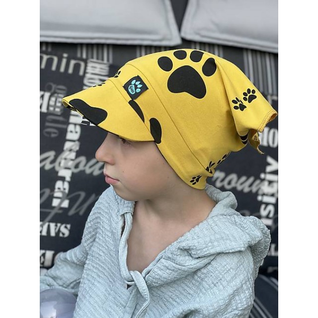 Kindersommerhut mit Schild PACKY orange