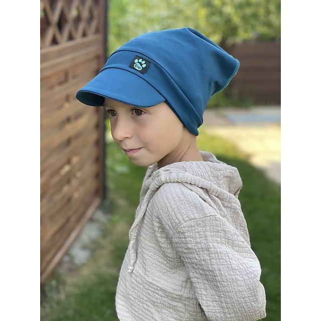 Kinder Sommerhut mit Schild petrol