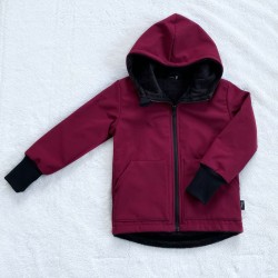 Kinder Softshell gefütterte Jacke bordeaux